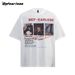 Men's Clothing High Street Washed Distressed Printed Letter Short Sleeved T Shirt Summer Men And Women Fashion Retro Loose Short Sleeved Top_viptrois.com