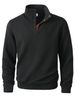 Men's Checkered Stand Collar Button-Up Sweatshirt Long Sleeve Casual Pullover Wrinkle-Free Polyester Slim Fit_viptrois.com