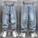 Men's Clothing Summer New Style Jeans For Men, Loose Large Size, Korean Style, Slim Fit, Nine Point Harem Pants_viptrois.com