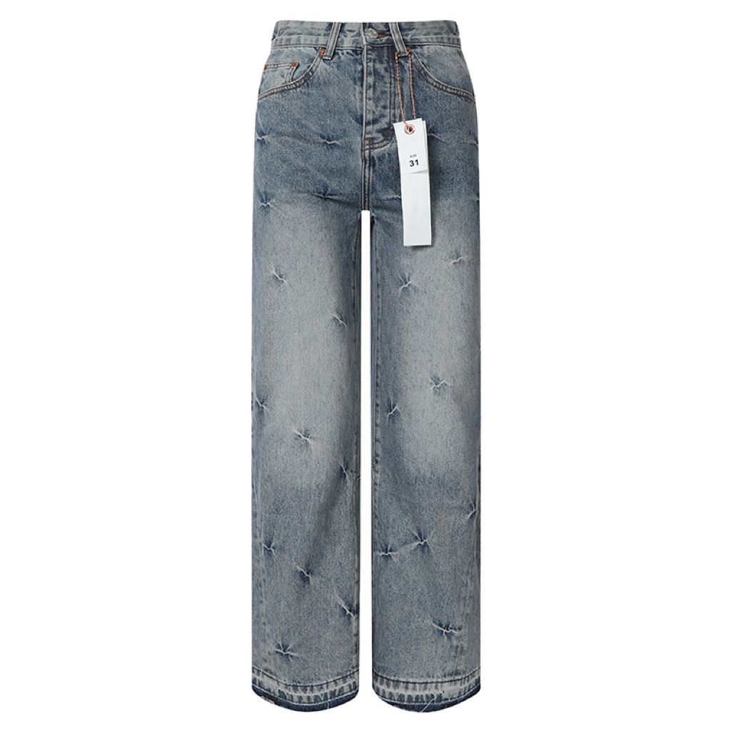 Men's Clothing Trendy European And American Style Men's Trendy New Anti Old Casual Straight Pants Flared Pants Jeans American Style_viptrois.com