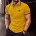 Summer Men's Button Down Collar T-Shirt Short Sleeved Classic Business Polo Shirt With Digital 3D Printing_viptrois.com