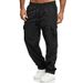 Men's Utility Cargo Pants – Multi-Pocket Straight-Leg Workwear Trousers For Urban Exploration (Navy, Black, Grey, Olive, Khaki)_viptrois.com