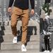 Man's clothing Sweatpants Men's fashion small foot pants multi-pocket cargo pants casual pants_viptrois.com