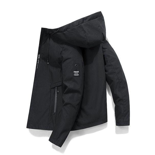 Jacket Men's Jacket 2025 Spring Autumn New Korean Version Casual Hooded Youth Men's Top Trend_viptrois.com