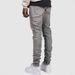Men's Clothing High Street Fashion Trend Men's Jeans Blue Slim Fit Elastic Patch Print Design Foreign Trade Wholesale Jeans Men_viptrois.com