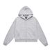 Men's Clothing Unisex Casual Hooded Sweatshirt - Short Sleeve Zip Up Jacket With Relaxed Fit In Solid Colors (Grey, Black, Beige) For Men & Women_viptrois.com