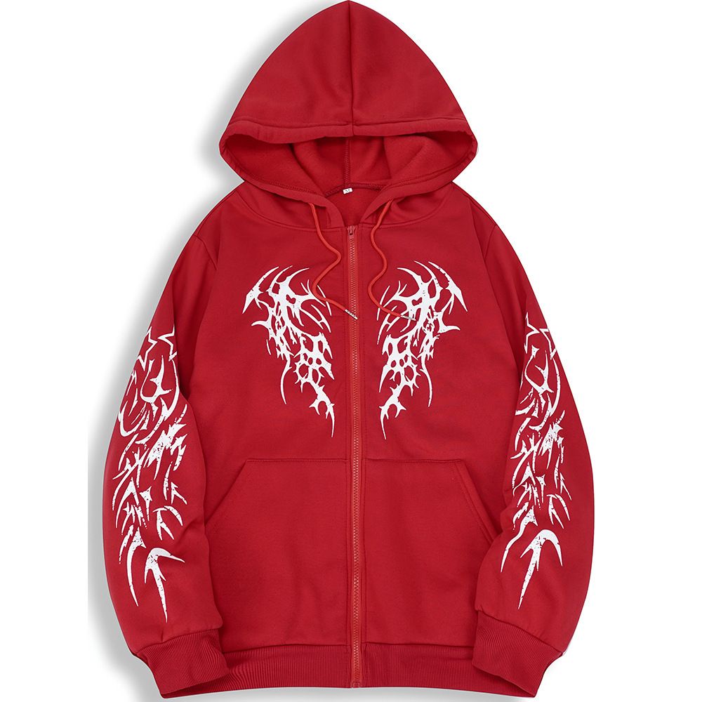 Men's Zip-Up Hoodie With Print - Trendy Unisex Pullover For Casual & Sports Wear - Lightweight Fleece Lining - S-XXXL_viptrois.com