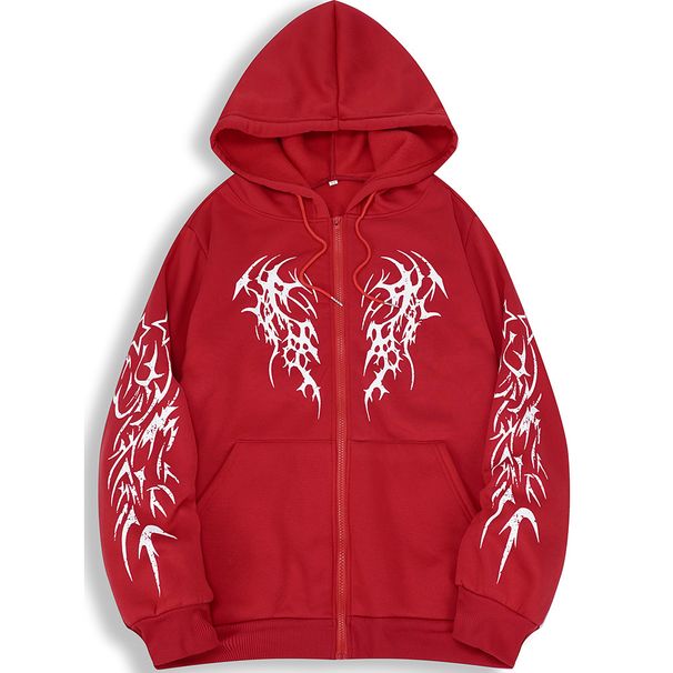 Men's Zip-Up Hoodie With Print - Trendy Unisex Pullover For Casual & Sports Wear - Lightweight Fleece Lining - S-XXXL_viptrois.com