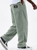 Men's Wide Corduroy Cargo Pants With Logo Pockets - Relaxed Fit Retro Casual Trousers For Everyday Wear (Multiple Colors & Sizes)_viptrois.com