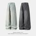 Men's Clothing Striped Washed Distressed Jeans For Men Autumn Style Trendy Brand Loose Straight Leg Pants Silhouette Versatile Long Pants_viptrois.com