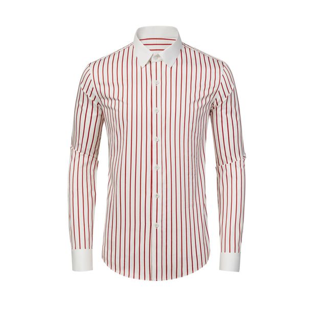 Men's Slim-Fit Premium Long-Staple Cotton Shirt – Breathable & Wrinkle-Resistant (M-4XL, 3 Stripes)_viptrois.com
