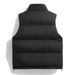 Men's Fashion Vest – Trendy Sleeveless Jacket With Quilted Design & Zip Closure (M-4XL, Black/White)_viptrois.com