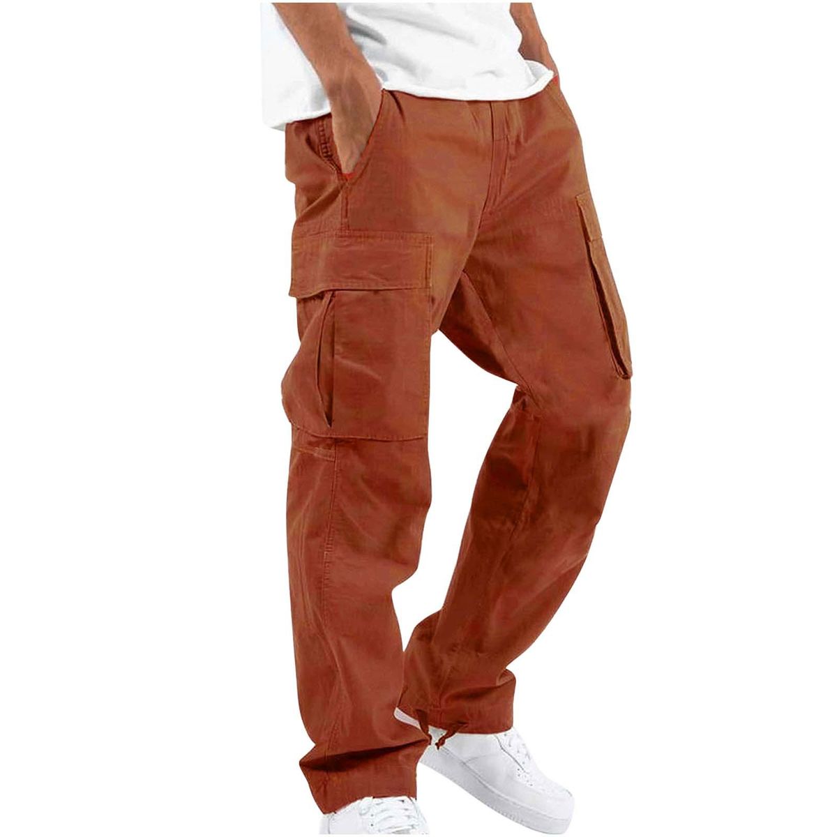 Men's Clothing Summer Overalls Drawstring Multi Pocket Casual Trousers_viptrois.com