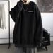 Autumn Winter Fleece Sweatshirt For Men, Plus Size Loose Fit Round Neck Base Shirt, Men's Fashion, European And American_viptrois.com