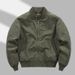 Men's Vintage Baseball Jacket – Slim Fit Cotton Bomber With Ribbed Hem For Streetwear & Casual Style (Black/Khaki/Army Green, M-4XL)_viptrois.com