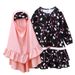 Mother & Kids Girls children's spring and autumn style long sleeved round neck dress + headscarf two piece children's clothing_viptrois.com