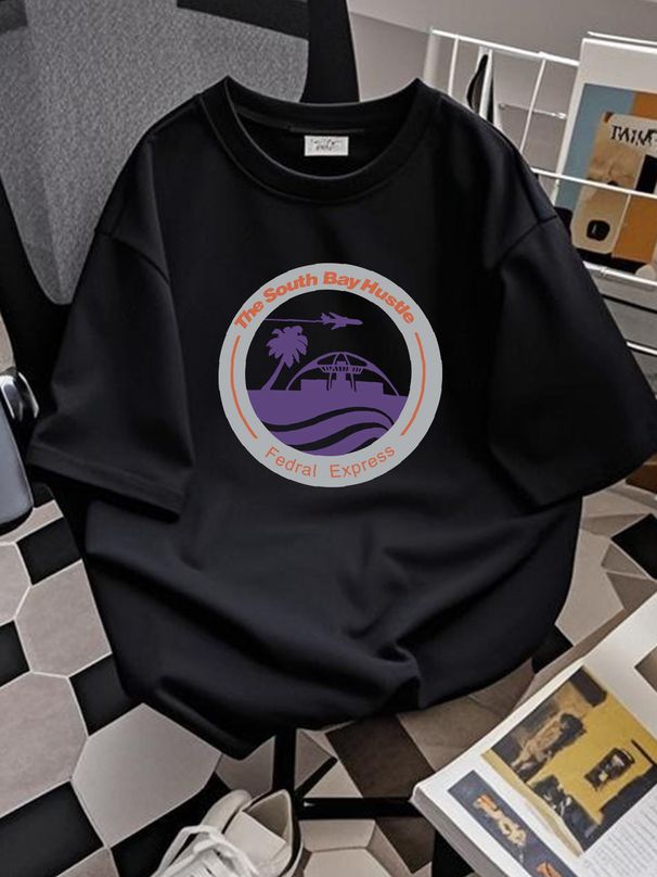 vintage 80s FEDERAL EXPRESS SOUTH BAY HUSTLE FEDEX LOGO PROMO AIRPLANE T-shirt M Streetwear Slightly Homme Casual Graphic Soft Comfortable Summer_viptrois.com