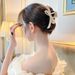 Korean Melange Color Minimalist Bowknot Hair Clip - Asymmetric Design Premium Matte Updo Shark Claw Clip_viptrois.com