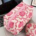 Halloween Pink Pumpkin Bow Large Capacity Cosmetic Bag Storage Bag Quilted_viptrois.com