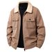 Men’s Corduroy Sherpa Jacket – Winter Fleece-Lined Workwear Coat With Multi-Pockets (M-5XL, Black/Khaki/Army Green/Gray)_viptrois.com