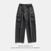 Men's Clothing Workwear Three Dimensional Pocket Design Jeans For Men Spring New Split Stitching Pleated Washed Japanese Straight Trousers_viptrois.com