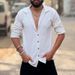 Men's New Autumn And Winter Casual Lapel Shirts Cross Border Hot Selling Men's Button Basic Versatile Tops_viptrois.com
