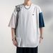 2025 New Short Sleeved Summer Thin Trendy Brand Youth Print Men's Contrasting Color T-shirt Base Top_viptrois.com