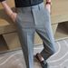 Spring Summer Men's Casual Trousers Slim Fit Cropped Cooling Fabric Bottoms for Men_viptrois.com