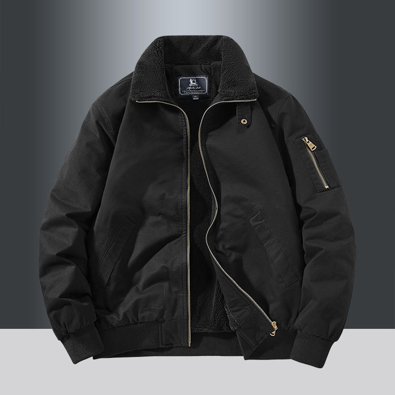Men's Clothing Autumn And Winter New Cotton Jacket Men's Business Casual Jacket Plus Velvet Thick Stand Collar Cotton Coat Men_viptrois.com