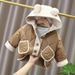 Baby clothing Boy's coat thickened and fleece winter coat hooded baby cotton-padded jacket autumn and winter foreign style children's cotton clothes_viptrois.com