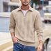 Men's Casual Zip-Up Hoodie With Stand Collar - Lightweight Pullover Sweatshirt For Fall & Spring (Black, Khaki, Dark Gray, White)_viptrois.com