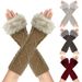 Men's Gloves Diamond shaped long fur gloves for women with sleeves, knitted warm fingerless arm sleeves, autumn and winter wool long gloves_viptrois.com