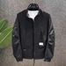 Men's Lightweight Polyester Jacket - Versatile 3-Season Stand Collar Coat, Breathable & Wrinkle-Free, Slim Fit_viptrois.com