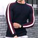 Men's Slim Fit Knit Sweater – Winter Long Sleeve Pullover | Classic Round Neck & Color Block Design_viptrois.com