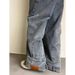 American High Street Reverse Fit Jeans - Hip Hop Baggy Denim Pants For Men With Distressed Wash_viptrois.com