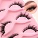 5 Pairs Cat Eye False Eyelashes - Voluminous Wispy Flared Lashes With Fox Effect, Natural Looking & Dramatic Curl For Eye Lengthening_viptrois.com