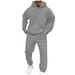 Men's Clothing New Plus Velvet Fashion Sweater Suit Leisure Loose Long Sleeve Hooded_viptrois.com
