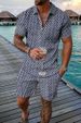 Men's Clothing Foreign Trade Summer New Men's Chain POLO Shirt Suit 3D Printing Fashion Slim Fashion Men's Short Sleeve Two_viptrois.com