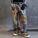 Illusion Paint High-version Graffiti Jeans Men's Original Straight-leg Pants Unique Chic Wide-leg Pants New_viptrois.com