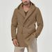 Men's Stylish Trench Coat With Double Breasted Design, Mid-Length Cotton Blend Jacket For Spring & Autumn, Slim Fit Casual Coat_viptrois.com