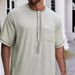 Men's Clothing Turkish Men's Robe Solid Color Loose Button Shirt Men's Robe Thobe_viptrois.com