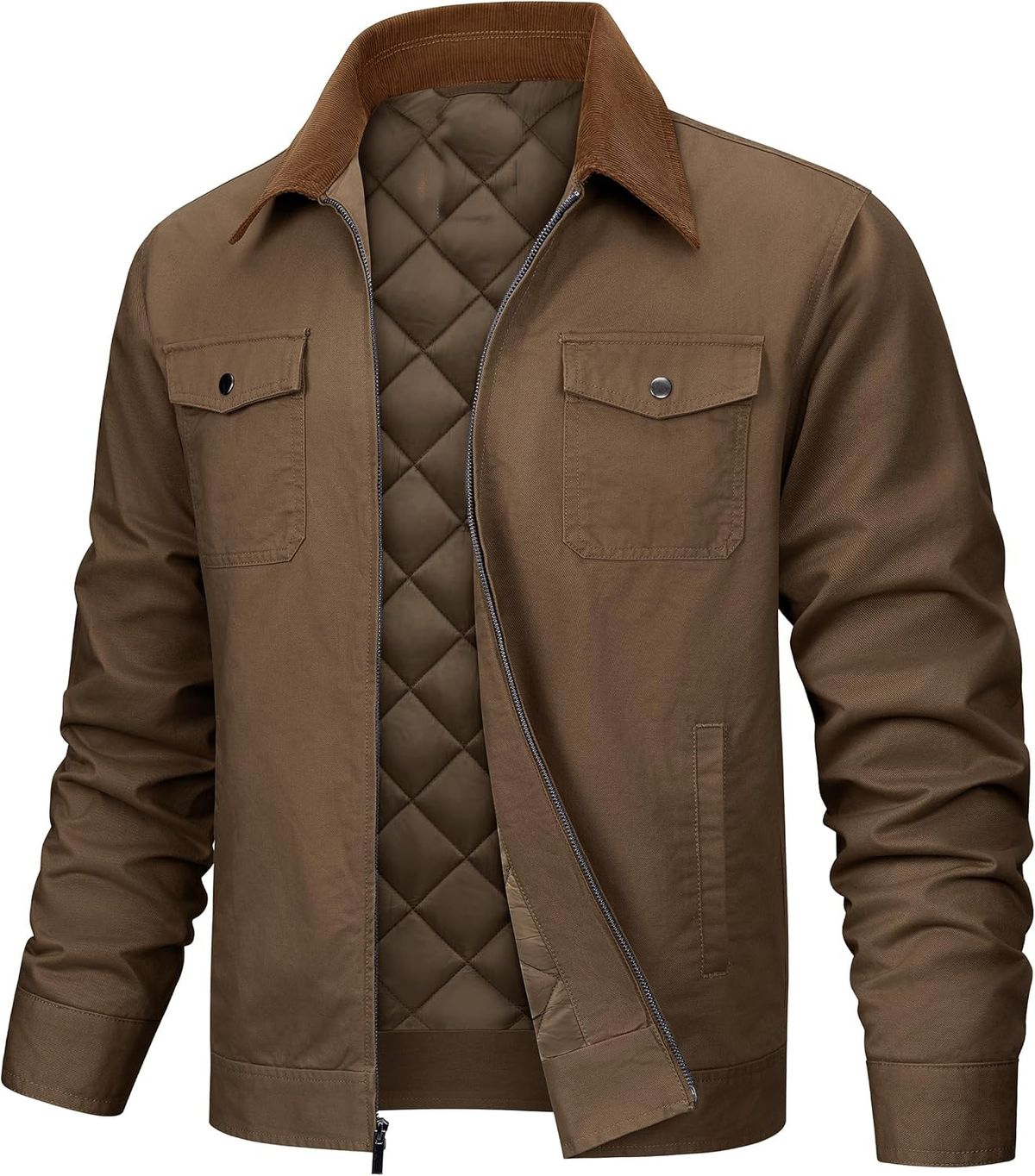 Classic Cotton Winter Coat For Men – Relaxed Fit Single-Breasted Jacket With Flap Pockets_viptrois.com