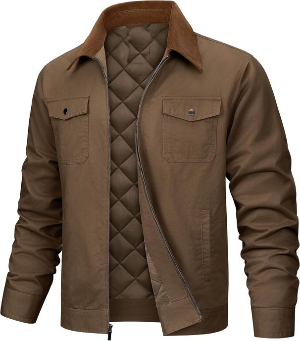 Classic Cotton Winter Coat For Men – Relaxed Fit Single-Breasted Jacket With Flap Pockets_viptrois.com