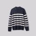 Nordmann APO Clothing|Cross-Border Men's Sweater High-End Loose Turn-Down Collar Color-Block Striped Polo Knit Long Sleeve Top_viptrois.com