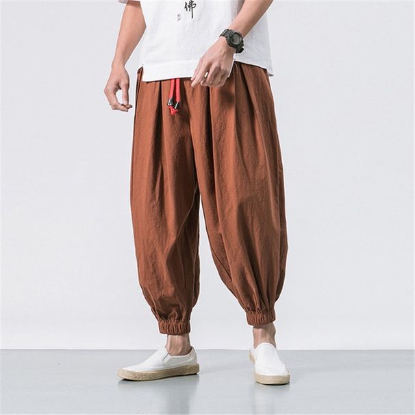 FGKKS Spring Men Loose Harem Pants Chinese Linen Overweight Sweatpants High Quality Casual Brand Oversize Trousers Male_viptrois.com