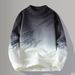 Men's Gradient Knit Sweater – Slim Fit Long Sleeve Pullover (Khaki/Black-White/Green/Blue, M-4XL)_viptrois.com
