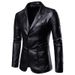 Suitable For All Seasons 2024 Korean Style PU Spring Autumn New Suit Collar Coat Men's Leather Jacket_viptrois.com