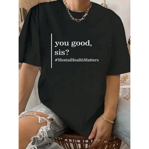 100% Algodón Camiseta De Terapeuta Femenina Positiva Mental Health Matters You Good Sis_viptrois.com