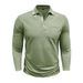 Men's Lapel Button T Shirt Long Sleeve Polo Shirt_viptrois.com