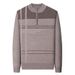 Loom Autumn Winter New Men's Half-Zip Knitted Sweater Fleece Lined Thickened Pullover Base Shirt European American Style Men_viptrois.com